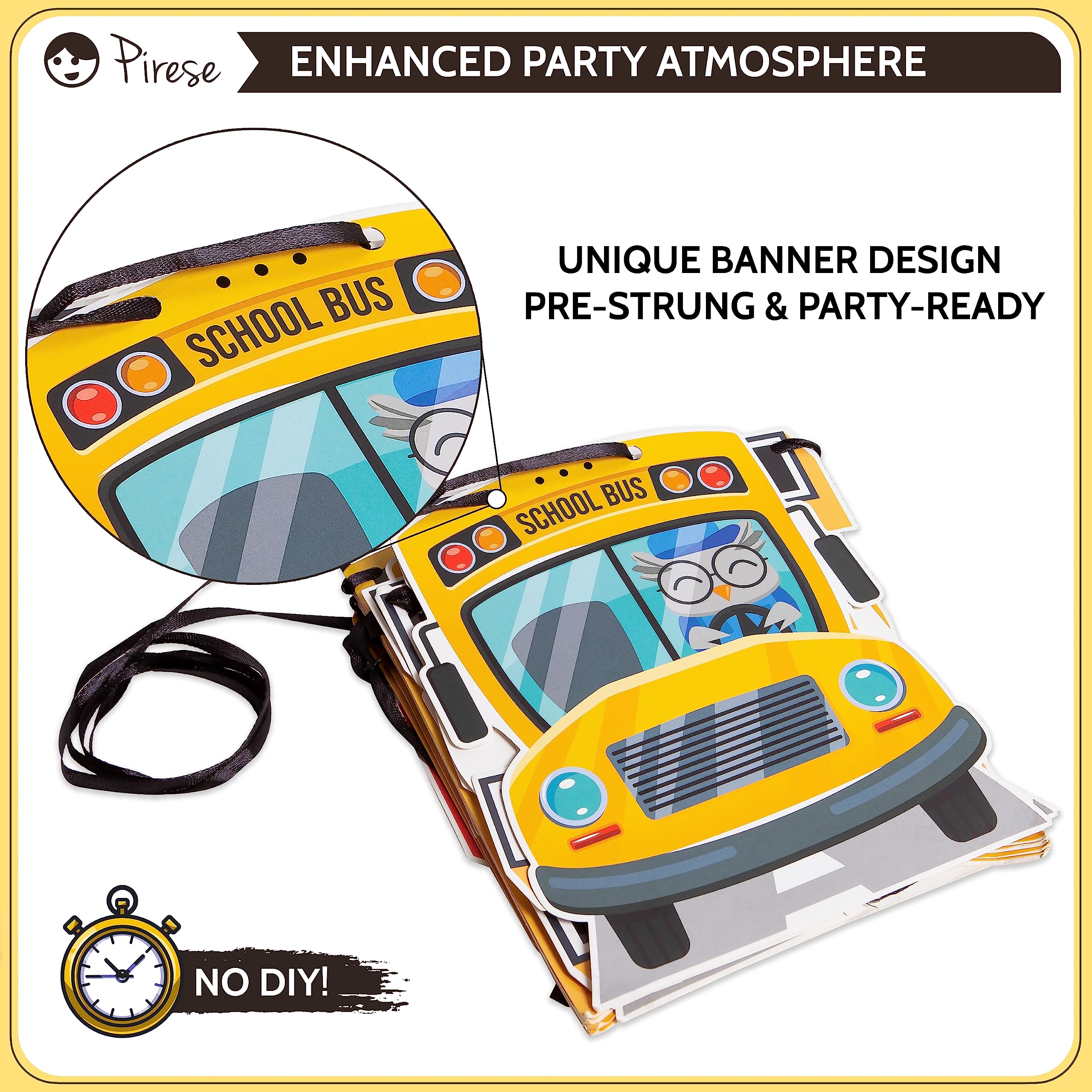 Pirese Wheels On The Bus Birthday Decorations, School Bus Decorations For Party, School Bus Birthday Party Decorations | School Bus Birthday Banner | School Bus Party Decorations | Bus Theme Party