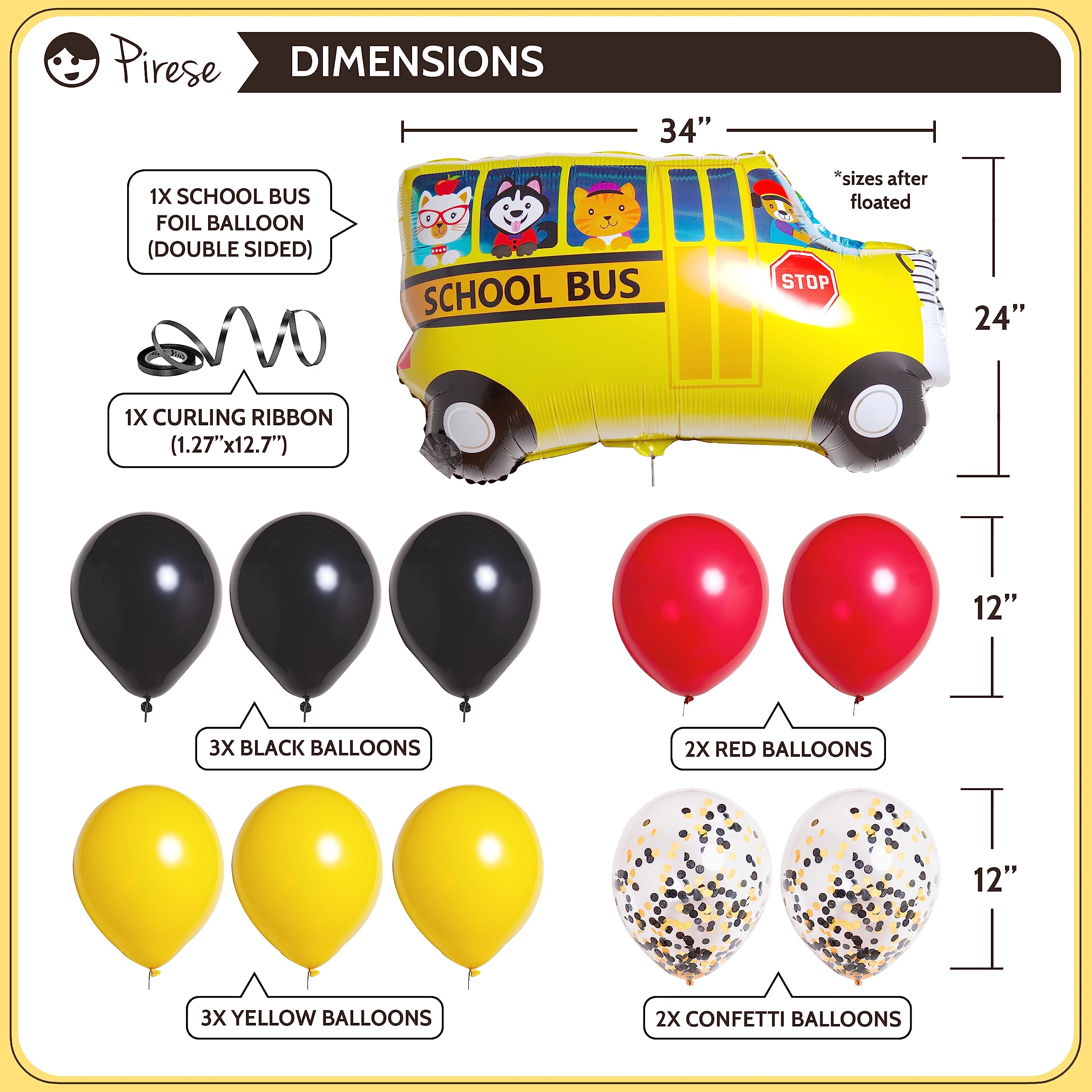 Pirese Wheels On The Bus Birthday Decorations, School Bus Decorations For Party, School Bus Birthday Party Decorations | School Bus Birthday Banner | School Bus Party Decorations | Bus Theme Party