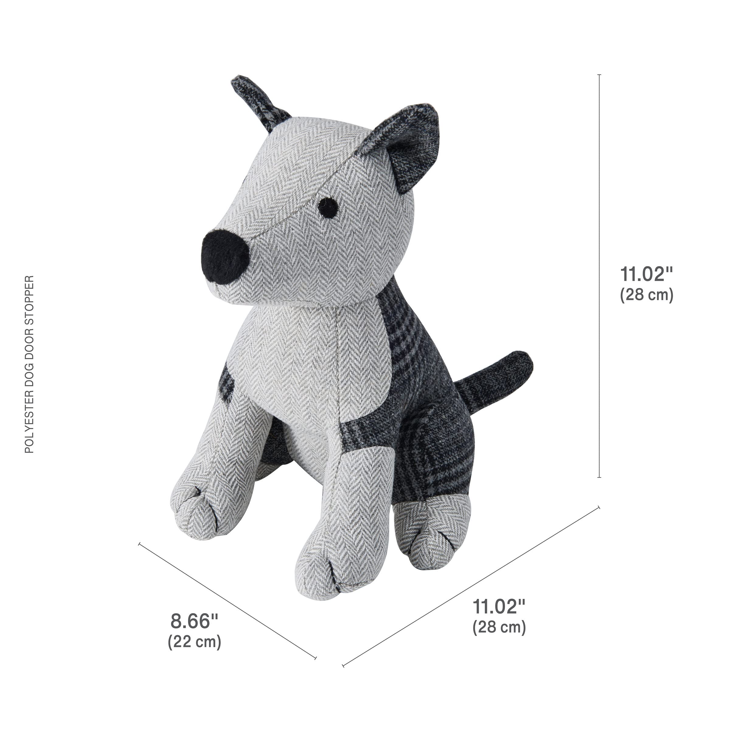 Elements 8.66x11.02x11.02 Inch Gray Dog Weighted Fabric Door Stopper