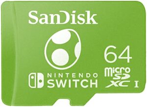 sandisk 64gb microsdxc card licensed for nintendo switch, yoshi edition - sdsqxao-064g-gn6zn