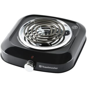 toastmaster single burner with coil top, black