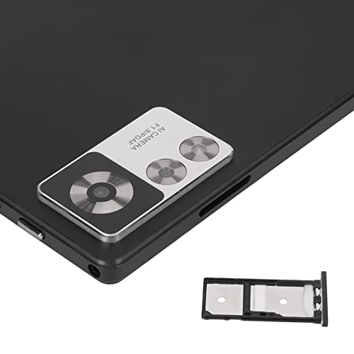 Qinlorgo 10.1 Inch Tablet, Octa Core Processor Front 800W Rear 1600W 100‑240V Black Unlocked 4G Tablet PC for Home (US Plug)