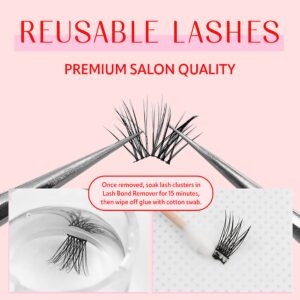 Lash Clusters At-Home Lash Extensions / 10-16mm C-Curl Natural Glam / 60 Clusters/Ultra Thin Band/milk peach™ / Segment Individual Cluster Lashes Soft Fluffy/DIY Salon-Quality Natural Glam Volume