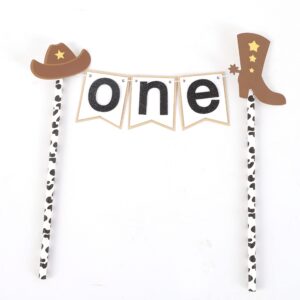 Cowboy Cake Topper For 1st Birthday - First Rodeo Cake Topper,Western First Birthday,Cowboy First Birthday,Best Cowboy Decoration Party For Baby,First Rodeo Girl Birthday,How the West was One