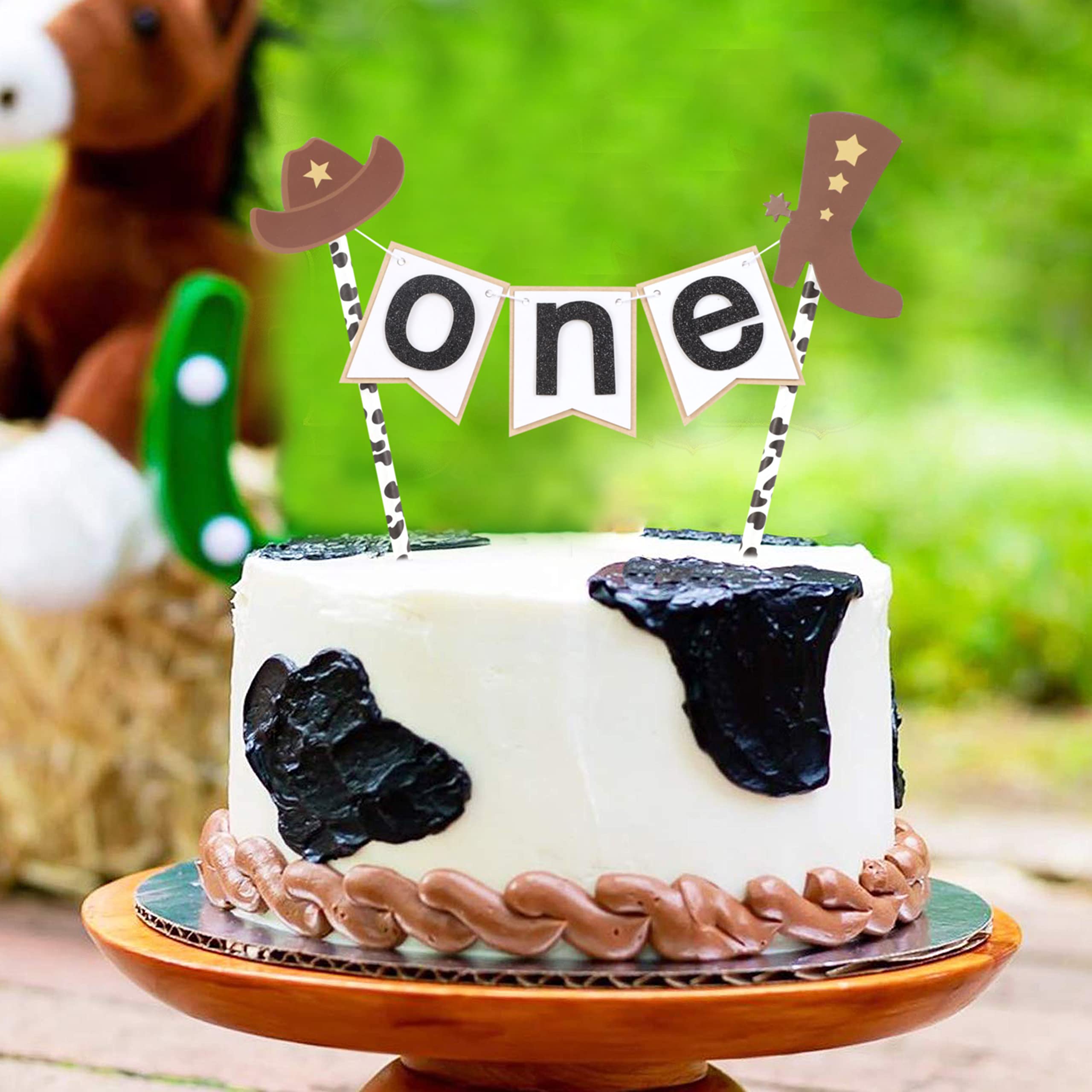 Cowboy Cake Topper For 1st Birthday - First Rodeo Cake Topper,Western First Birthday,Cowboy First Birthday,Best Cowboy Decoration Party For Baby,First Rodeo Girl Birthday,How the West was One