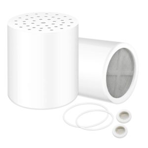 slirceods replacement shower filter for shower head,compatible with aquabliss shower filter cartridge sf100 or sf220。(2pcs)
