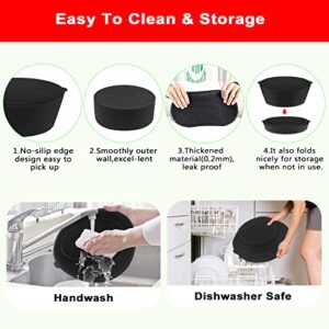 Silicone Slow Cooker Liners, SelfTek Reusable Liner Fits Crock-Pot &Hamilton Beach 7-8 Qt Oval, Foldable, Leakproof Dishwasher Safe Cooking Insert Includes Spoon - Black 1Set