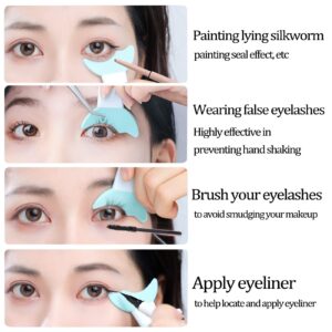 Winged Eyeliner Stencil, Eye Makeup Aid Tool, Reusable Silicone Eye Makeup Assistant Tool, Multi-Purpose Winged Eyeliner for Eye, Eyeliner Stencils for Eyes. (Blue)