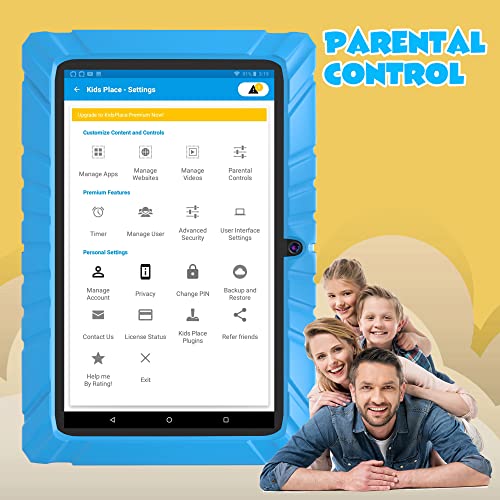 Contixo Kids Learning Tablet, 7" Tablet for Kids and KB-2600 Kids Foldable Wireless Bluetooth Headphone Bundle, Learning Tablet, Parental Control Family Link - Blue