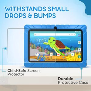Contixo Kids Learning Tablet, 7" Tablet for Kids and KB-2600 Kids Foldable Wireless Bluetooth Headphone Bundle, Learning Tablet, Parental Control Family Link - Blue
