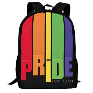 ALIFAFA Lightweight Gay Pride Rainbow Bisexual LGBT School Bag Casual Daypack College Laptop Backpack for Men Women Water Resistant Travel Rucksack for Sports High School Middle Bookbags, 17 Inch