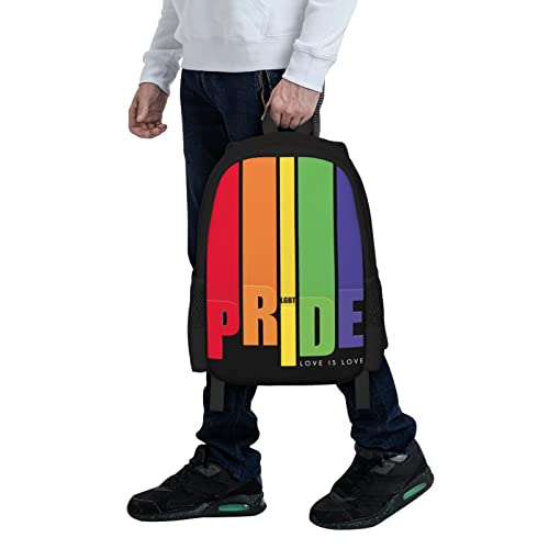 ALIFAFA Lightweight Gay Pride Rainbow Bisexual LGBT School Bag Casual Daypack College Laptop Backpack for Men Women Water Resistant Travel Rucksack for Sports High School Middle Bookbags, 17 Inch