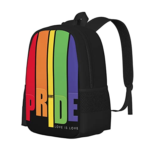 ALIFAFA Lightweight Gay Pride Rainbow Bisexual LGBT School Bag Casual Daypack College Laptop Backpack for Men Women Water Resistant Travel Rucksack for Sports High School Middle Bookbags, 17 Inch