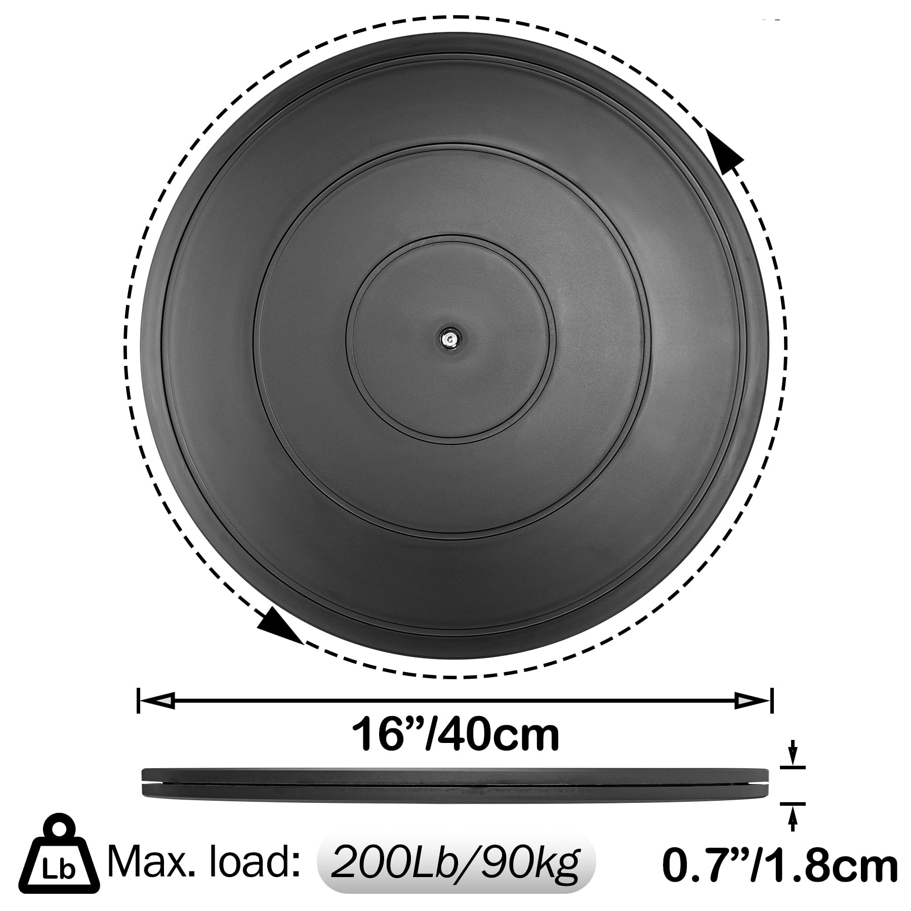 Famgee 16 Inch Lazy Susan Turntable Heavy Duty Rotating Swivel Stand Lazy Susan with Steel Ball Bearings for Flat Panel Monitors, Computer, TV, Speakers, Bonsai, Statue, Cabinet Organizer