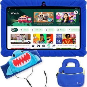 Contixo V8 Tablet for Kids and H1Kid's Fleece Headphones Bundle, Come with Sleeve Bag, Learning Tablet, Parental Control Family Link