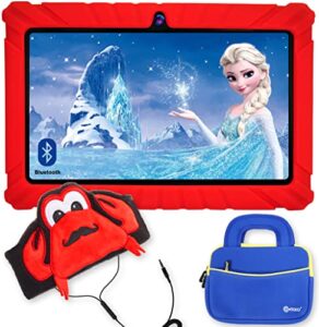 contixo v8 tablet for kids and h1kid's fleece headphones bundle, come with sleeve bag, learning tablet, parental control family link