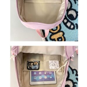 MWZING Kawaii Backpack with Cute Pin Accessories Plush Pendant Kawaii Cute Aesthetic Backpack GREEN
