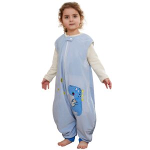 michley baby sleeveless zipper sleeping bag, autumn winter sleeping sack polyester wearable blankets for toddler boy girl, dinosaur, m