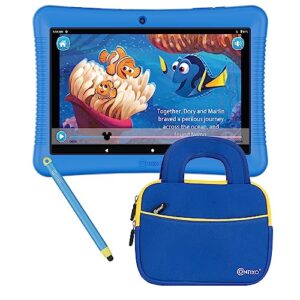 contixo kids tablet, k102 tablet for kids and tablet sleeve bag bundle,10-inch hd, ages 3-7, toddler tablet with camera, parental control, android 10, 32gb, wifi, learning tablet for kids
