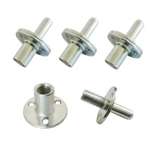 wsweccl 4 sets m12 metal bed post connector t-nut bedpost connector screw-in butt nut for furniture hardware fittings sofa column bed column lock connect tee nut