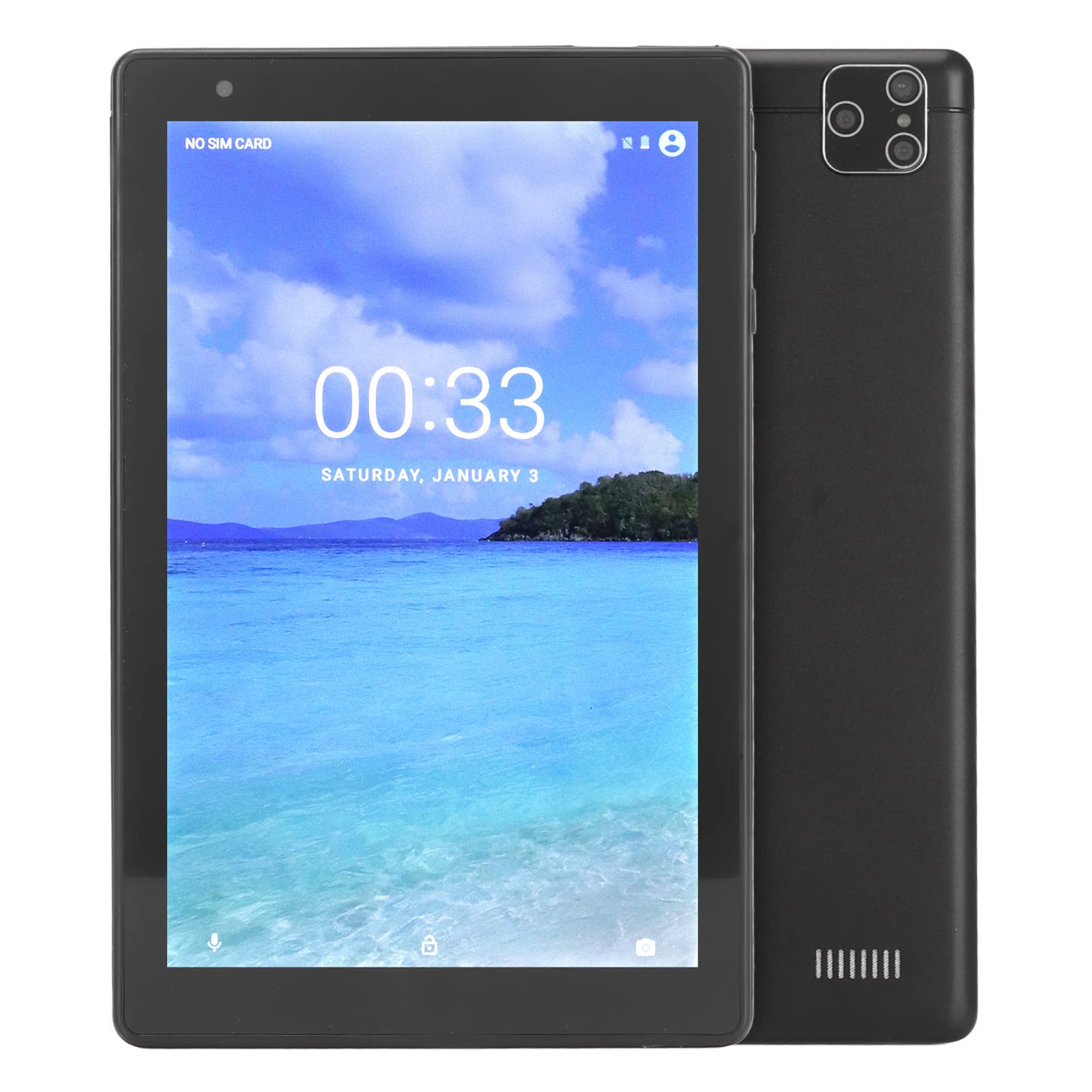 Acogedor 8.1Inch Android Tablet, 720x1280 HD Display MTK6592 CPU 4GB RAM 64GB ROM 3G Calling Tablet with 3 Card Slot, Support 2.4G 5G WiFi, 5000mAh, Black