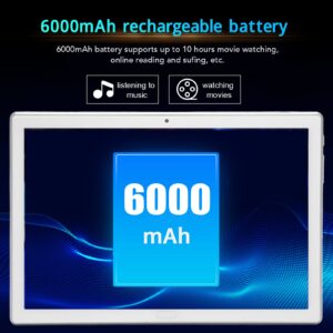 Acogedor 10.1Inch Tablet for Android 11.0, 1920x1200 IPS Screen MTK6580 Octa Core CPU 128GB ROM 8GB RAM 5G WiFi Tablet, 5MP Front and 13MP Rear Dual Camera (Silver)