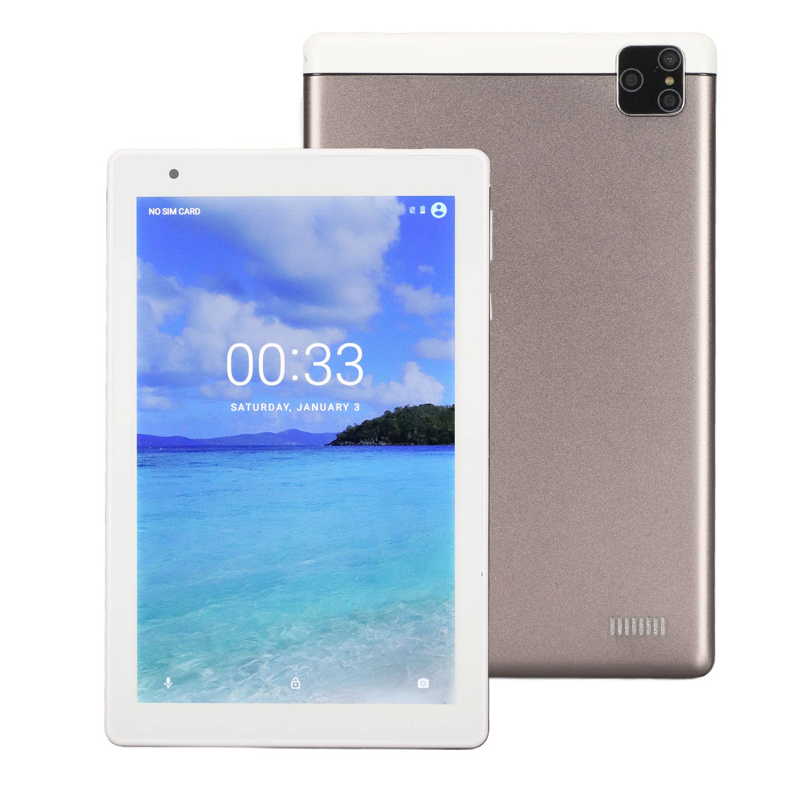 Acogedor 8.1Inch Android Tablet, 720x1280 HD Display MTK6592 CPU 4GB RAM 64GB ROM 3G Calling Tablet with 3 Card Slot, Support 2.4G 5G WiFi, 5000mAh, Grey