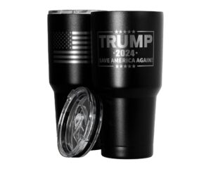 trump 2024 travel coffee mug - double wall vacuum insulated stainless steel coffee thermos 30 oz tumbler - republican tumbler tea mug patriotic gift (trump 2024)