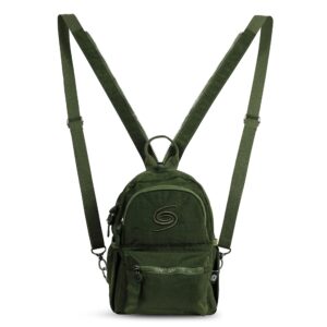 grand sierra designs mini backpack for women - cute crossbody bags for women w/anti theft pocket - multi compartment mini backpack w/expansive storage for school, traveling, hiking, & more - olive