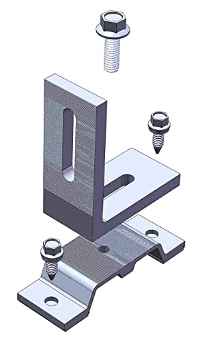 MageFoot with L Bracket and Screws for Solar Mounting Racking Installation on Composite Shingle Roofs