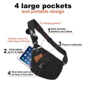 rephackton Sling Bag Chest Backpack Casual Daypack Black Shoulder Crossbody Lightweight Anti Theft Outdoor Hiking Bag For Men Women 1.0S