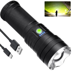 uoatepc rechargeable flash light led flashlights high lumens, 250000 lumens super bright tactical handheld flashlight, 3modes and waterproof, powerful flashlight for home emergencies camping