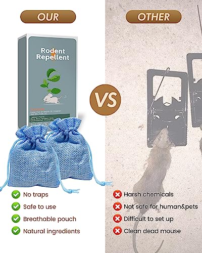 SEEKBIT Rodent Repellent Large, Cinnamon Peppermint Oil Repels Mice and Rats and Other Rodents, Mouse Repellent for Indoor Outdoor RV Closets Car Engines, House Pest Deterrent Keep Mice Out, 8 Pack