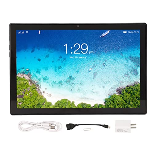 Soraz Tablet Computer, Tablet PC 100‑240V 4GB RAM 64GB ROM for Android10 for Students (US Plug)