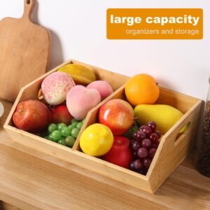 BYOA Official Potato and Onion Storage Bin, Pantry Organizers and Storage, Kitchen Organization and Storage, Bamboo Storage, Bread Basket, Potato Storage, Bamboo Organizer