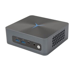 AMONIDA Mini PC Host HD Screen Powerful Multiple Interface 100-240V 4 Core 8 Thread 64GB Mini PC for Work (US Plug 100‑240V)