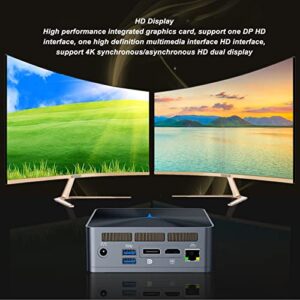AMONIDA Mini PC Host HD Screen Powerful Multiple Interface 100-240V 4 Core 8 Thread 64GB Mini PC for Work (US Plug 100‑240V)