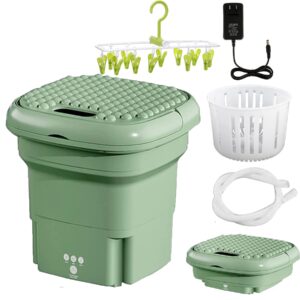 portable washing machine,foldable mini washing machine, small washer for baby clothes, underwear or small items, apartment, dorm, camping, rv travel laundry- gift choice (green)