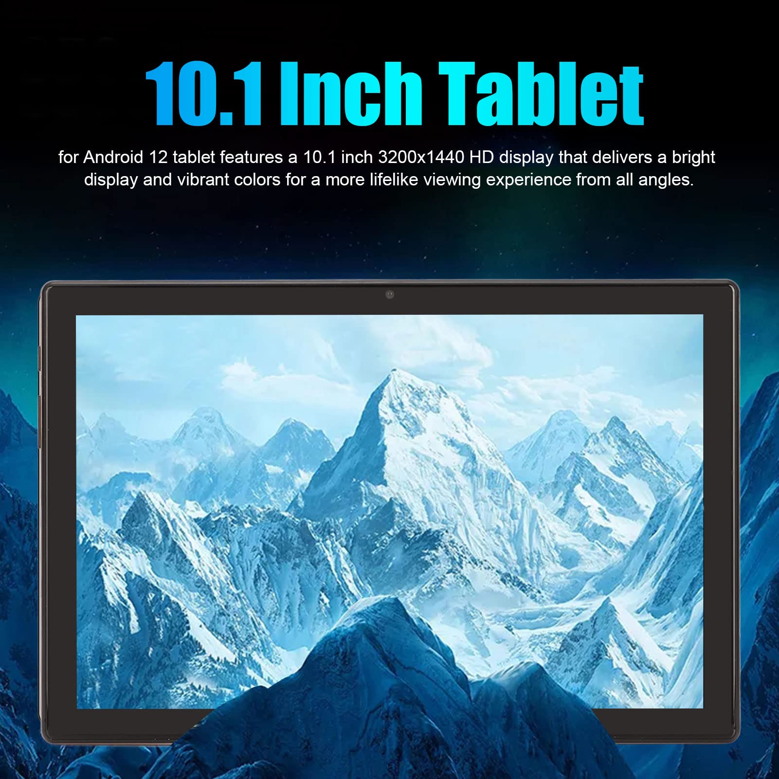 10.1in HD Tablet, 8GB RAM 128GB ROM 3200x1440 Resolution HD Display Support BT FM OTG Function, 5G WiFi Dual 4G PC Tablet for Android 12