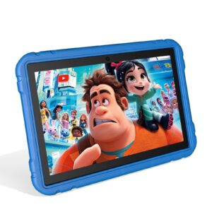 JREN Kids Tablet, 10" Tablet for Kids, Android 13 Version,IPS HD Display 1280 X 800,1080P, Octa-core CPU Speed up to 1.8GHz,RAM 4GB and 64GB Storage, Battery 8000mAh,Ages 3-12,Color Blue