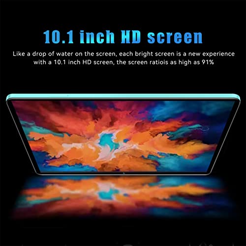 Rosvola HD Tablet, Gaming Tablet Dual Camera 10.1 Inch FHD Octa Core CPU Green for School (US Plug)