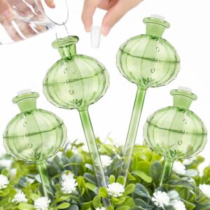 sawowkuya 4 pcs plant watering globes, cactus self watering planter insert，glass plant watering devices for indoor and outdoor plants accessories