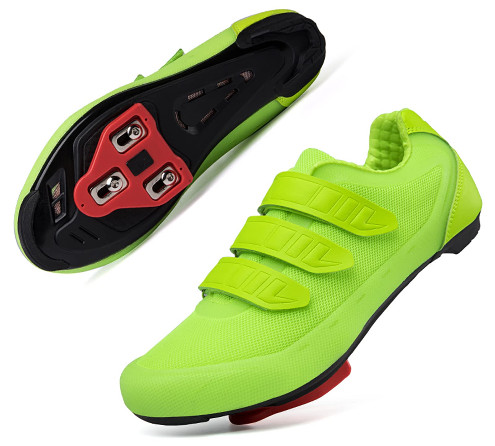 NOXNEX Mens Woman Cycling Shoes Compatible with Peloton SPD Pedal Indoor Road Cycling Shoes,hotgreen