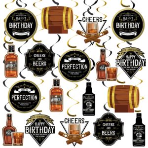 whiskey birthday party decorations for men aged to perfection hanging swirls whiskey hanging swirls for 30th 40th 50th 60th 70th 80th birthday decorations