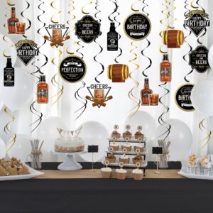 Whiskey Birthday Party Decorations for Men Aged to Perfection Hanging Swirls Whiskey Hanging Swirls for 30th 40th 50th 60th 70th 80th Birthday Decorations