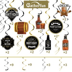 Whiskey Birthday Party Decorations for Men Aged to Perfection Hanging Swirls Whiskey Hanging Swirls for 30th 40th 50th 60th 70th 80th Birthday Decorations