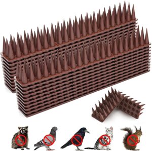 borhood bird spikes, 20 pack bird deterrent spikes for small birds pigeon squirrel raccoon crow cats bird defender spikes for outside to keep birds away