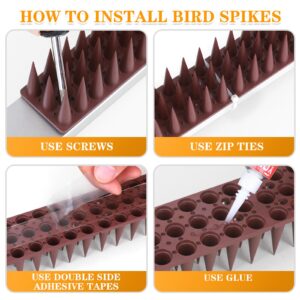 BORHOOD Bird Spikes, 20 Pack Bird Deterrent Spikes for Small Birds Pigeon Squirrel Raccoon Crow Cats Bird Defender Spikes for Outside to Keep Birds Away