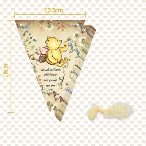 24PCS Winnie Quotes Banner Flags Hanging Decorations Winnie Inspired Banner Party For Baby Shower Birthday Party Supplies