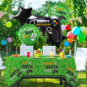 5 Pcs Video Game Party Decoration, Level Up Birthday Balloons，Video Game Foil Balloon for Game On Birthday Party Supplies